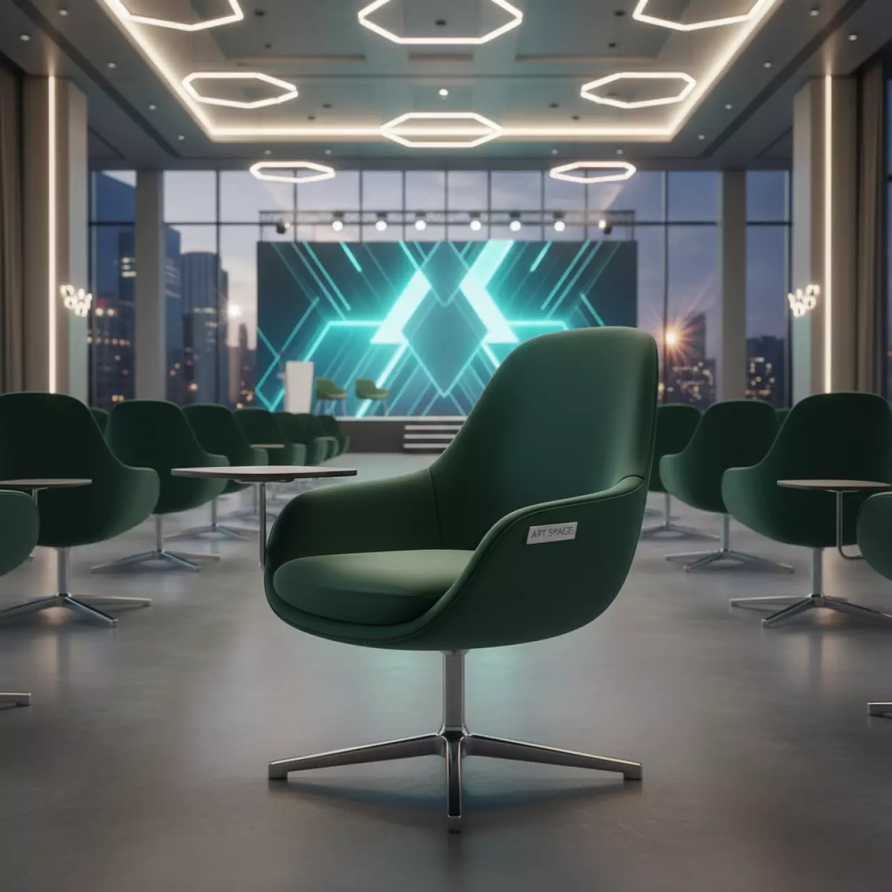 Аренда Стул Vicenza с подлокотниками и столиком зеленый в гранд-отеле «Жемчужина» — ART SPACE