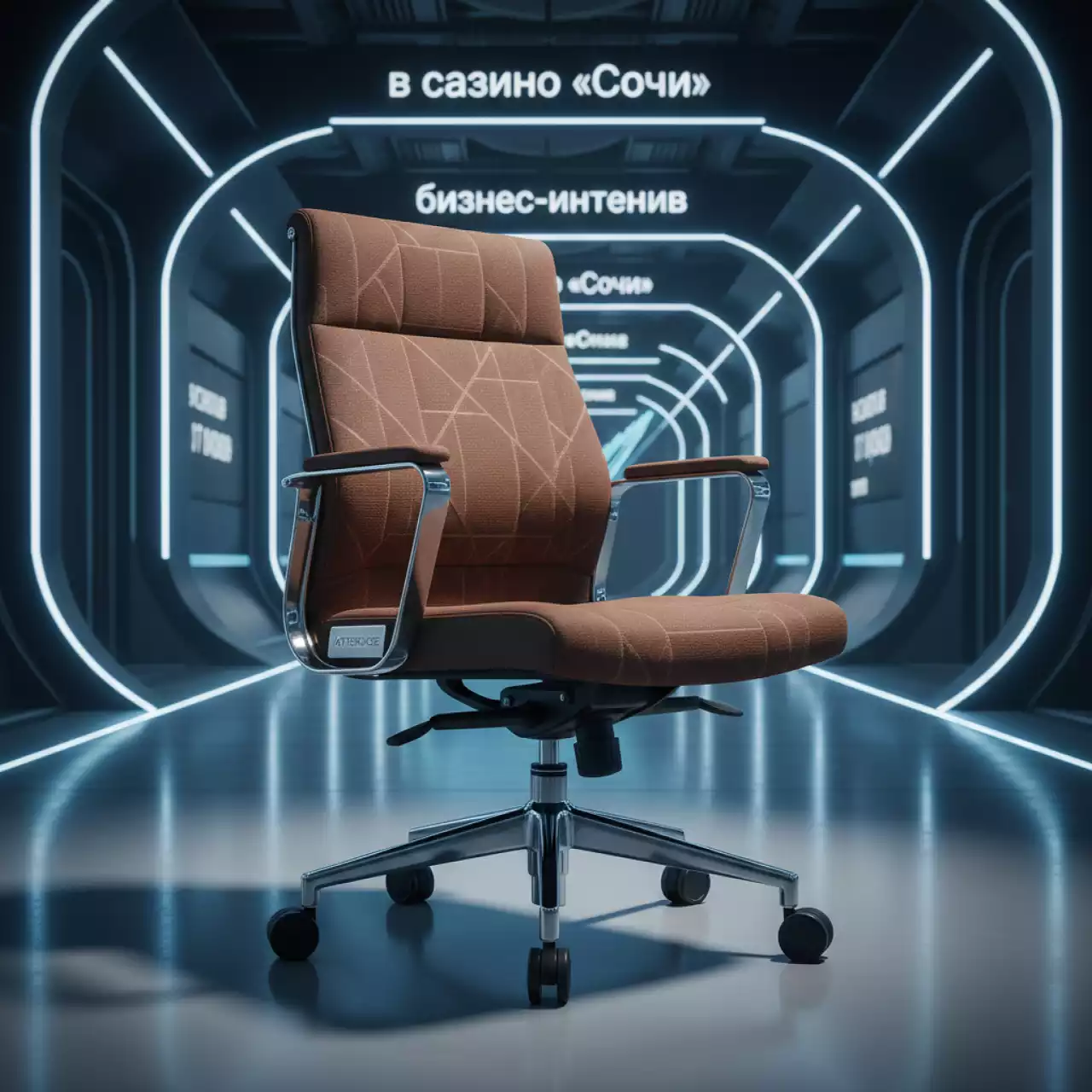 Аренда Стул Vicenza SW хромированная крестовина CINA коричневый в казино «Сочи» — ART SPACE