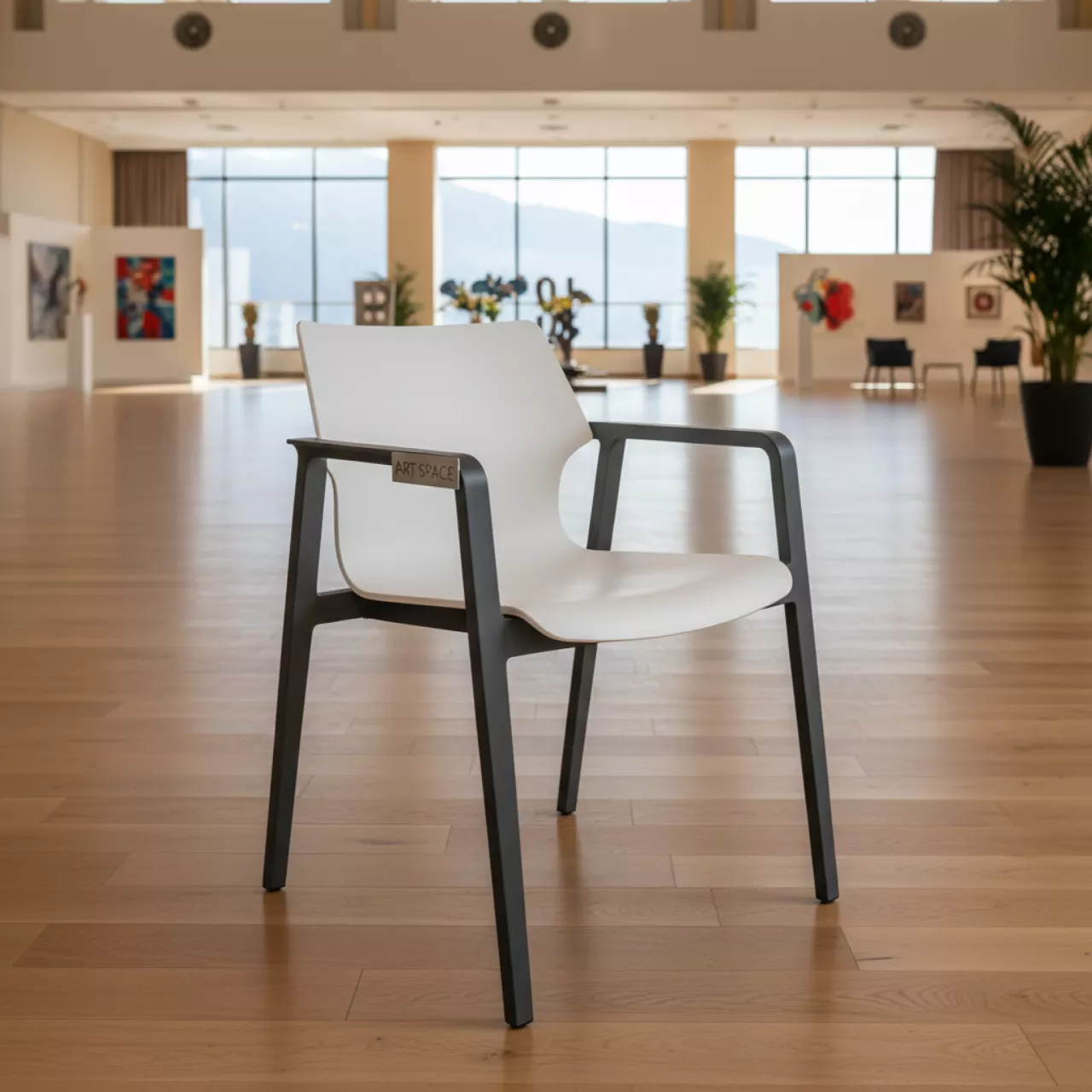 Аренда Стул Voglie Armrest белый антрацит в Sochi Marriott Krasnaya Polyana — ART SPACE