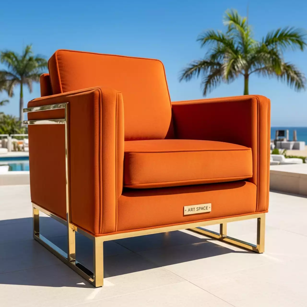 Аренда Стул William Orange в пляжном клубе Del Mar — ART SPACE