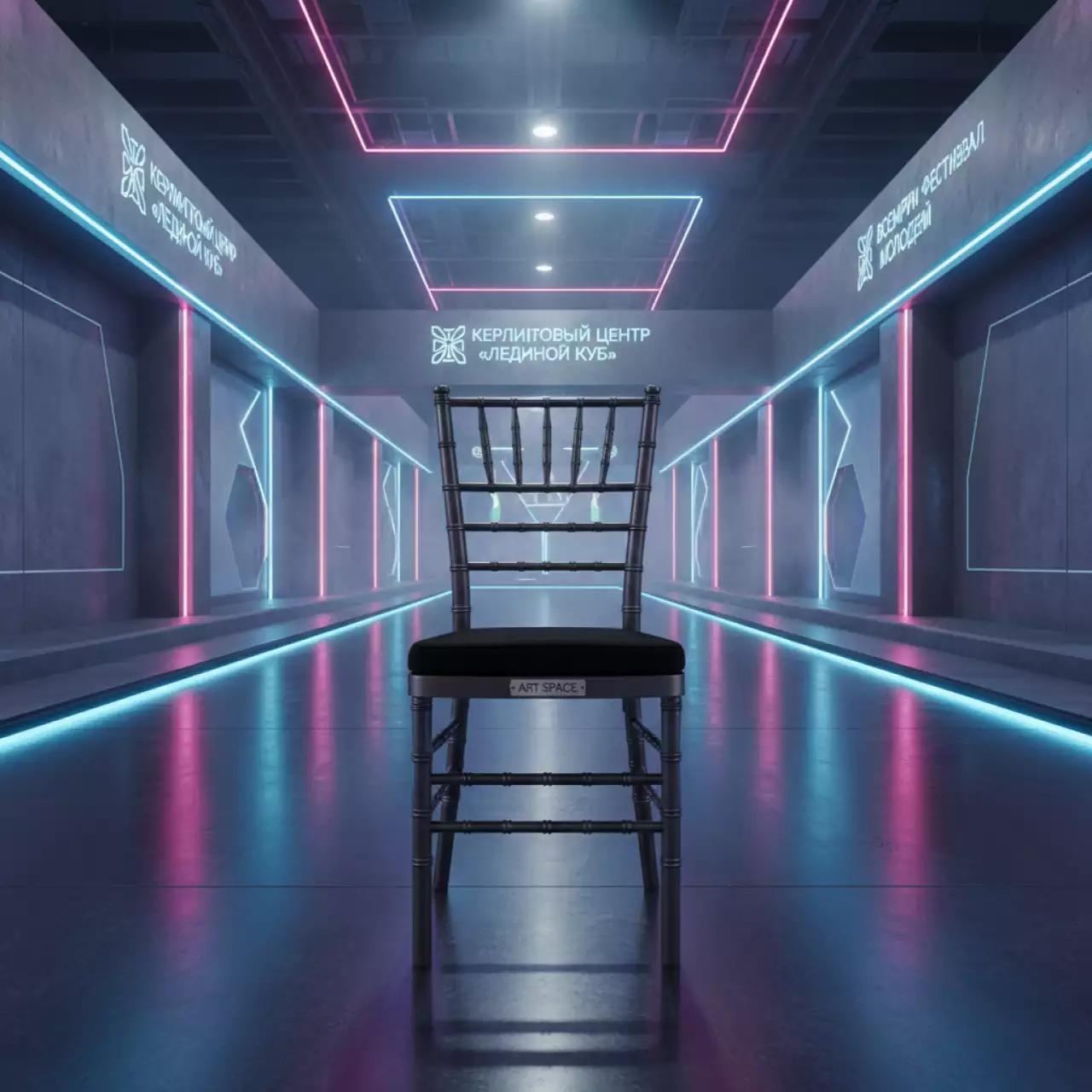 Аренда Стулья Chiavari smoke с черной подушкой в Керлинговом центре «Ледяной куб» — ART SPACE