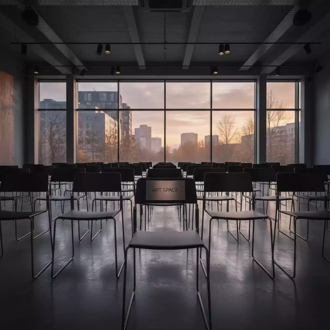 Аренда Стулья металлические черные для конференций в Alpha Sirius — ART SPACE