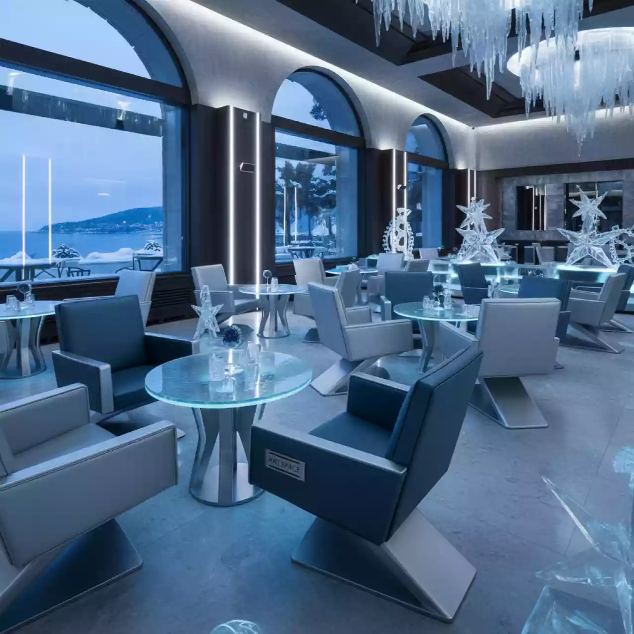 Аренда Стулья металлические в ресторане «Sanremo» — ART SPACE