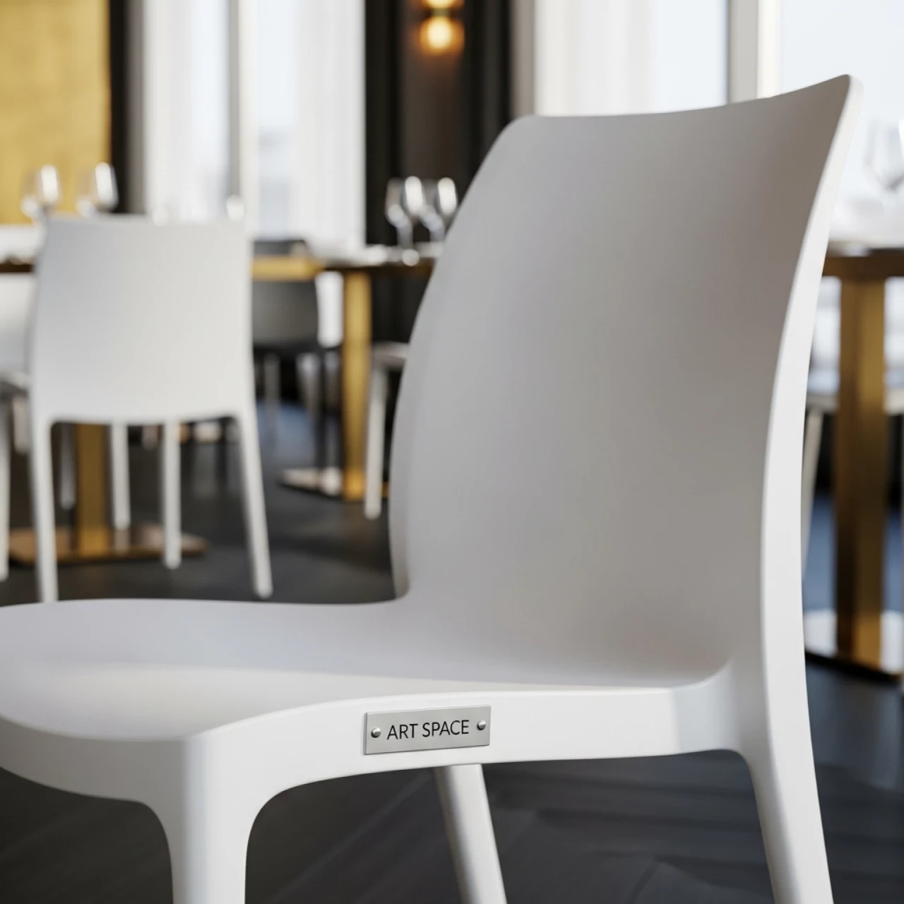 Аренда Стулья One white белые в ресторане «Плакучая Ива» — ART SPACE