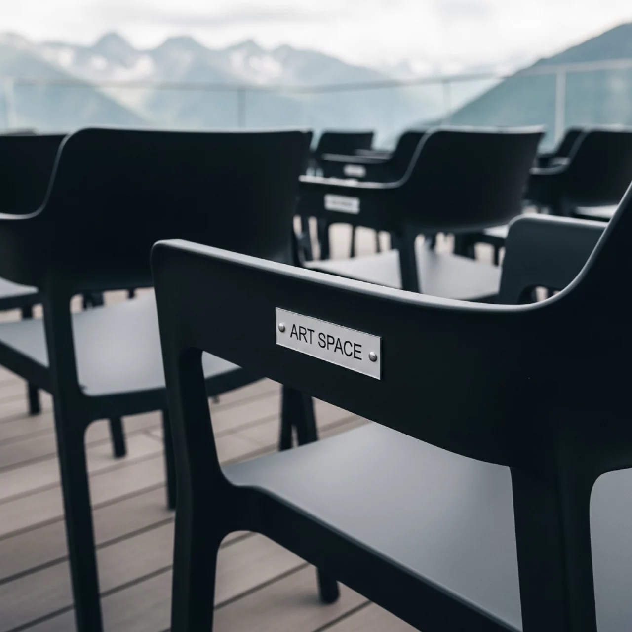 Аренда Стулья пластиковые садовые черные в Radisson Hotel Rosa Khutor — ART SPACE