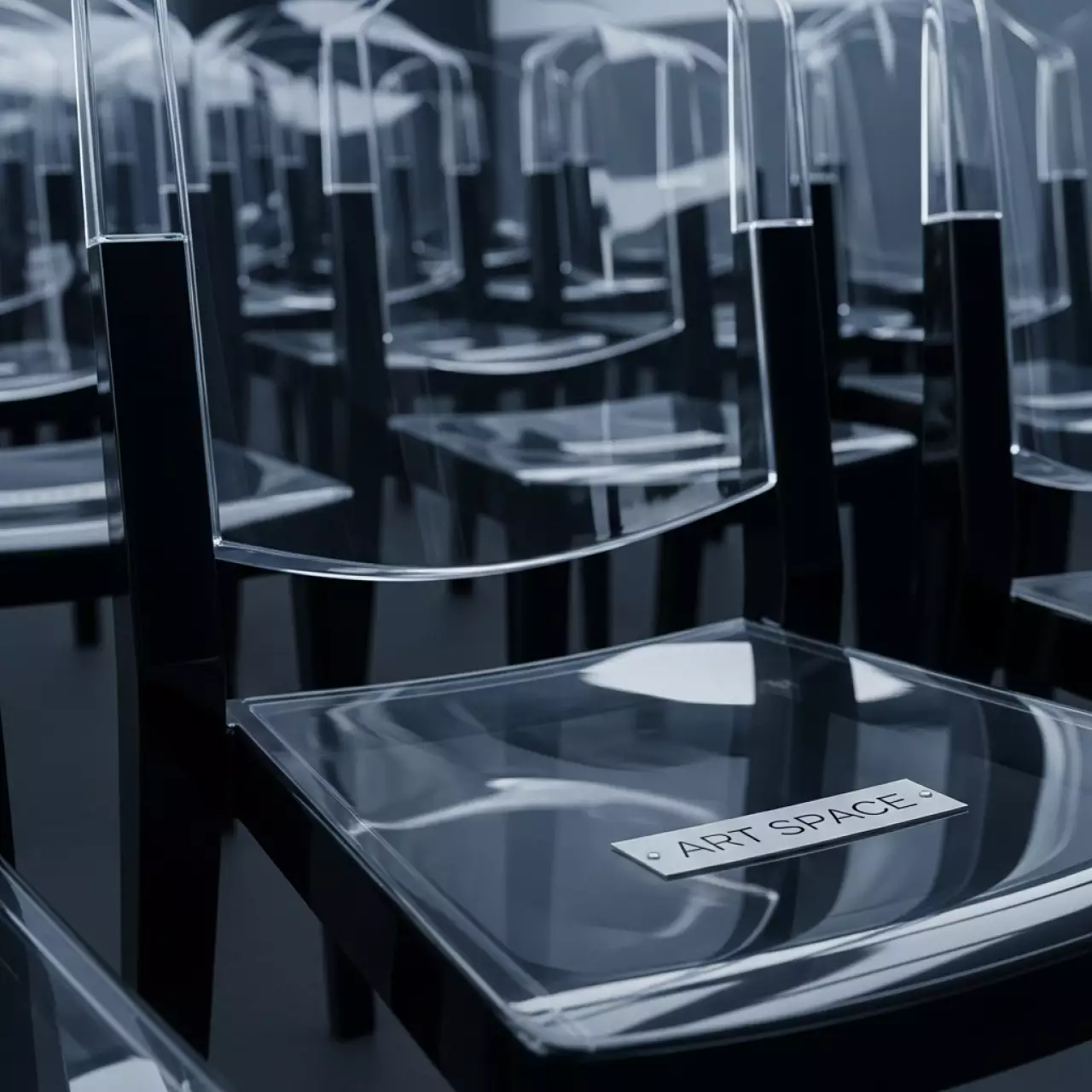 Аренда Стулья прозрачные черные для конференции Хоста — ART SPACE