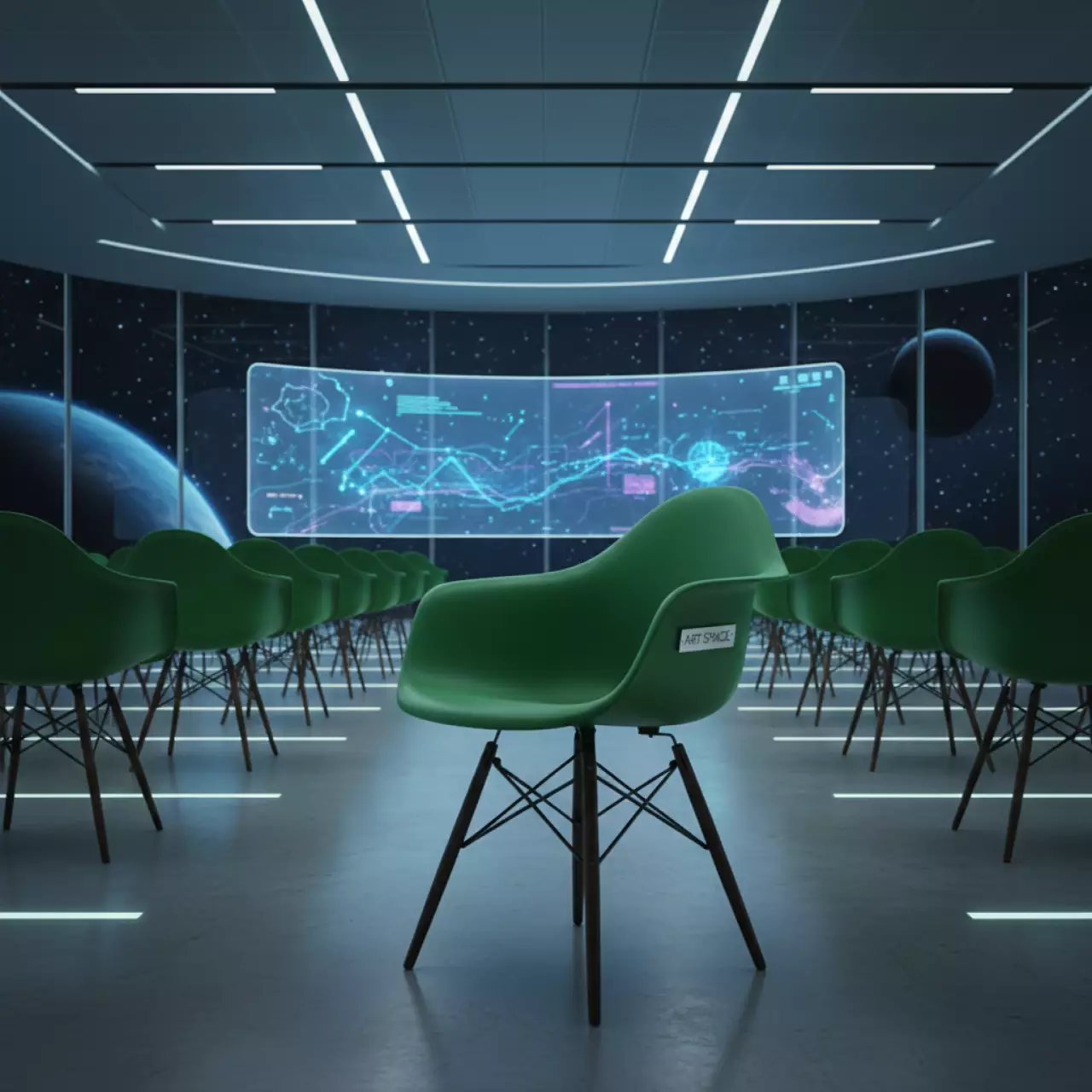 Аренда Стул зеленый Eames в Alpha Sirius — ART SPACE