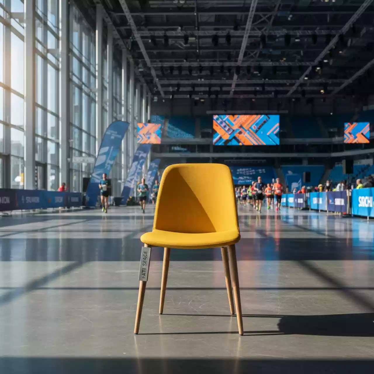 Аренда Стул желтый деревянные ножки Frankfurt в Сириус Арене — ART SPACE
