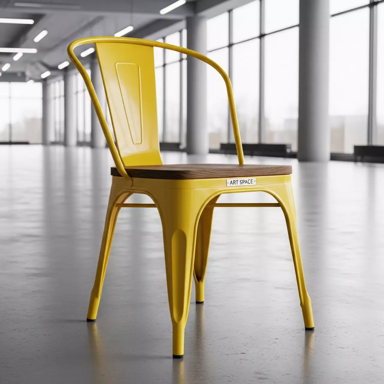 Аренда Стул желтый Tolix Wood в Omega Sirius — ART SPACE