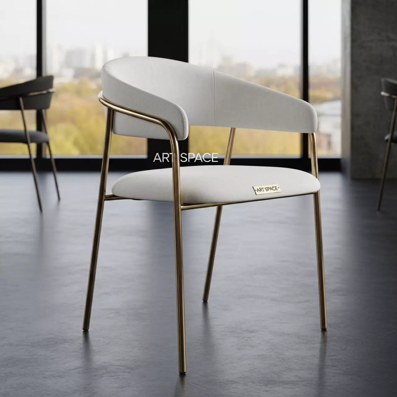 Аренда Стул золотой белый бархат ДЮПОН в ресторане «Высота 5642» — ART SPACE