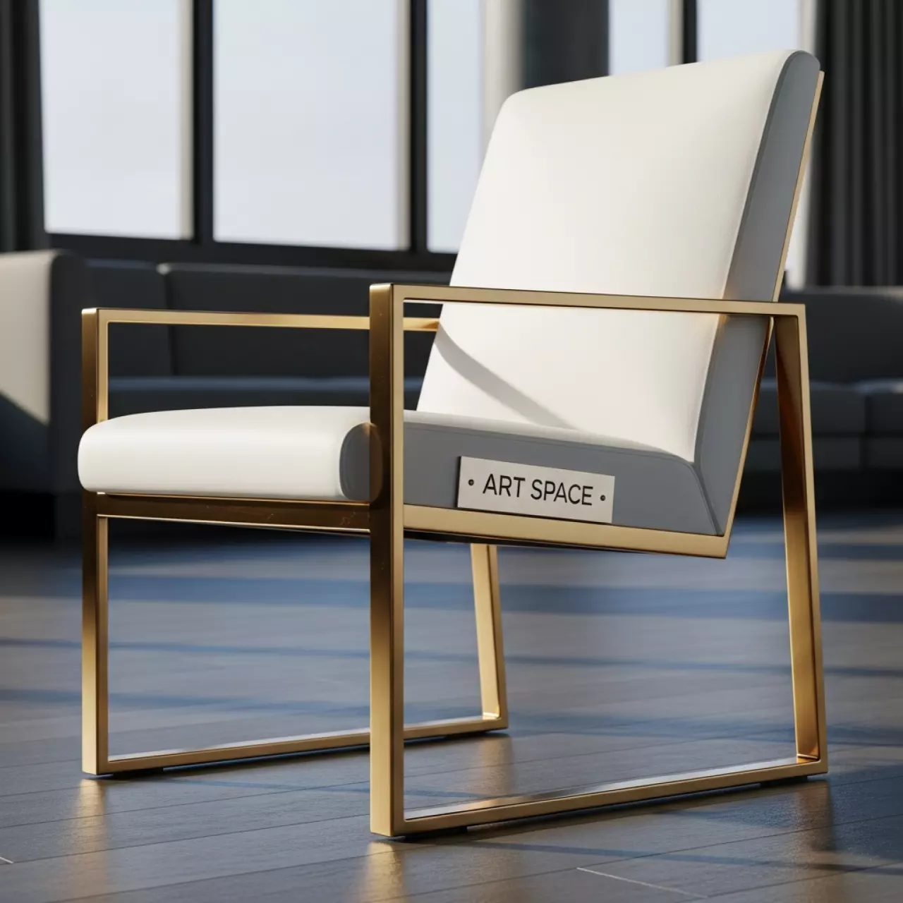 Аренда Стул золотой белый из экокожи БРЭМ в Cosmos Sochi Hotel — ART SPACE