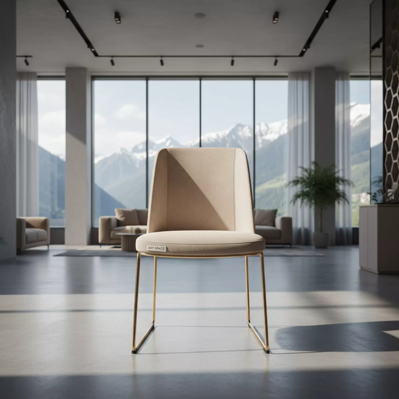 Аренда Стул золотой бежевый бархатный ОКТАВА в Radisson Hotel Rosa Khutor — ART SPACE