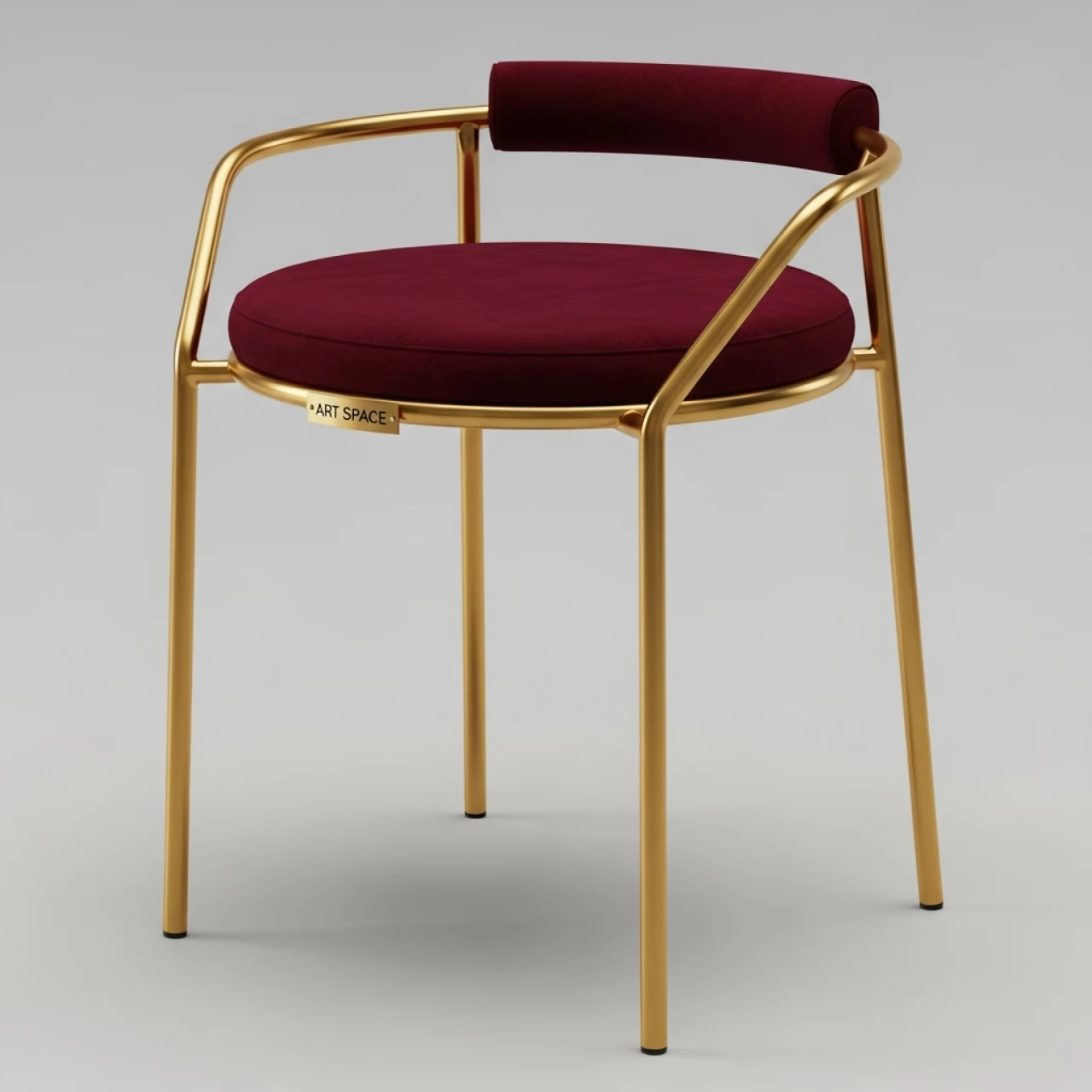 Аренда Стул золотой бордовый бархат ОКТАВА в Stella di Mosca — ART SPACE