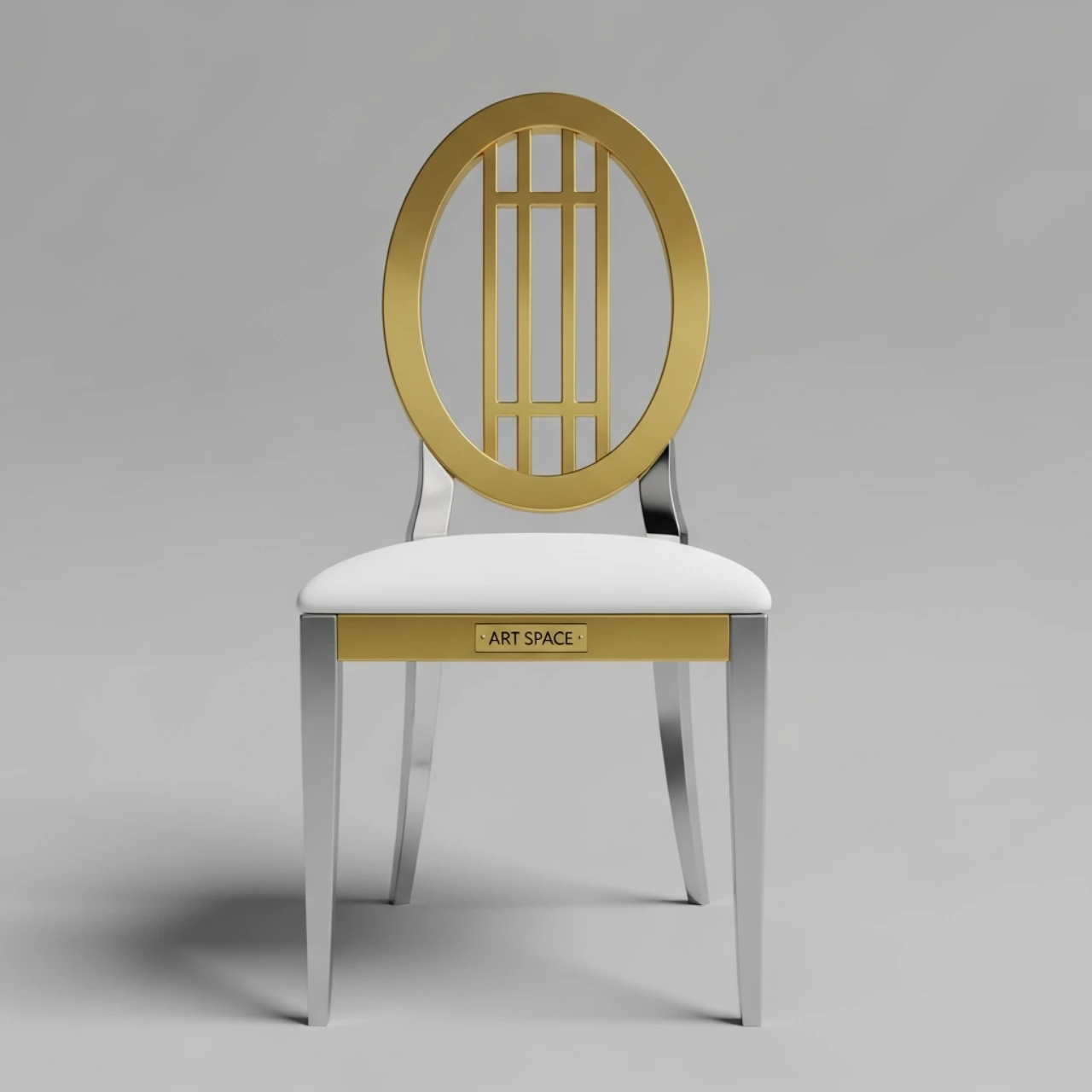 Аренда Стул золотой ДЮПОН белая экокожа в санатории «Октябрьский» — ART SPACE