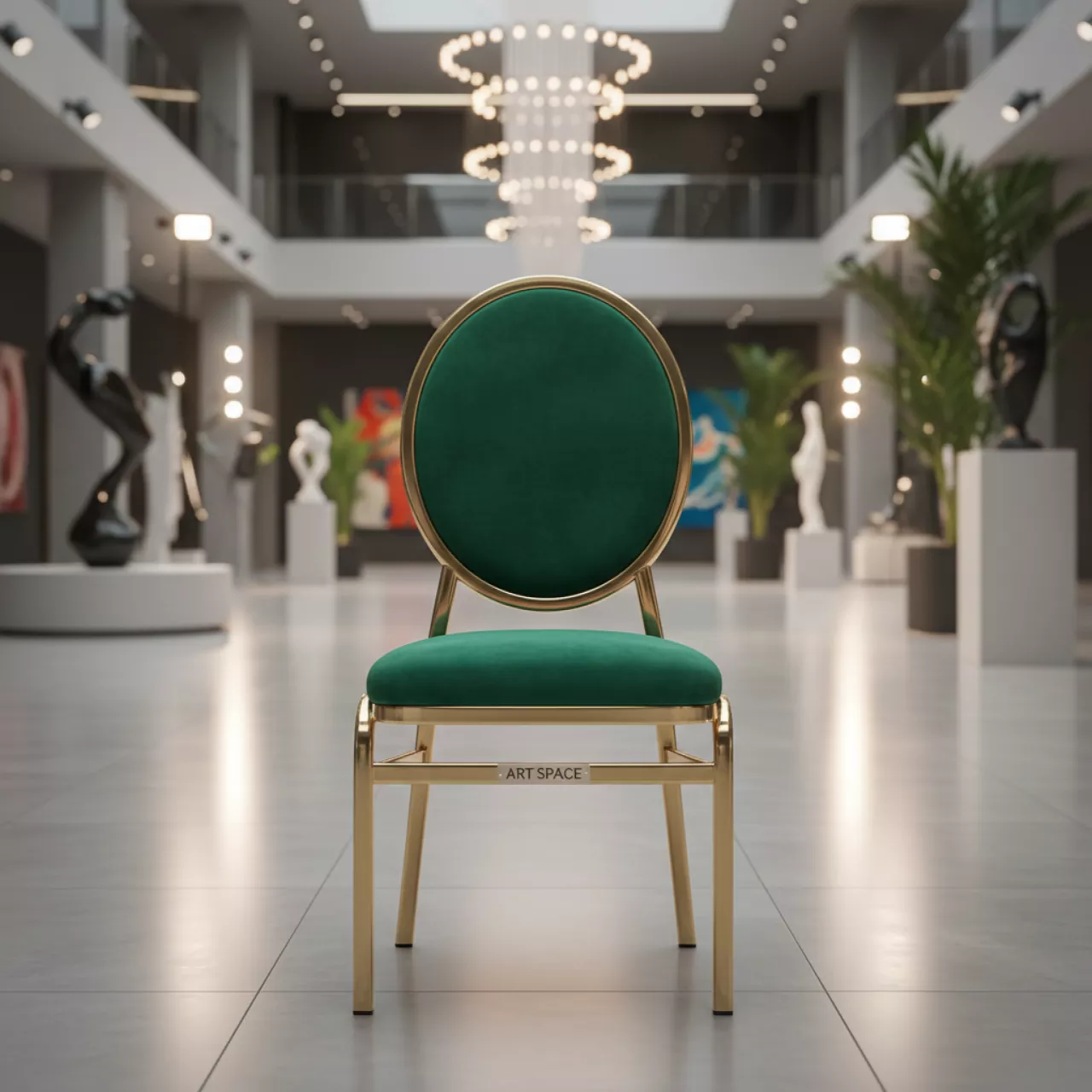 Аренда Стул золотой ДЮПОН зеленый в санатории «Октябрьский» — ART SPACE