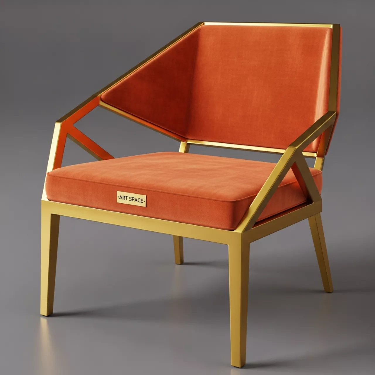 Аренда Стул золотой ОКТАВА тыквенный бархатный в ресторане «Brunello» — ART SPACE