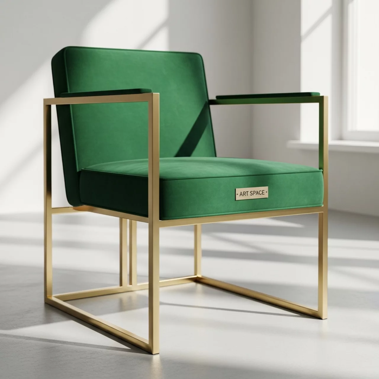 Аренда Стул золотой ОКТАВА зеленый бархат в санатории «Сочи» — ART SPACE