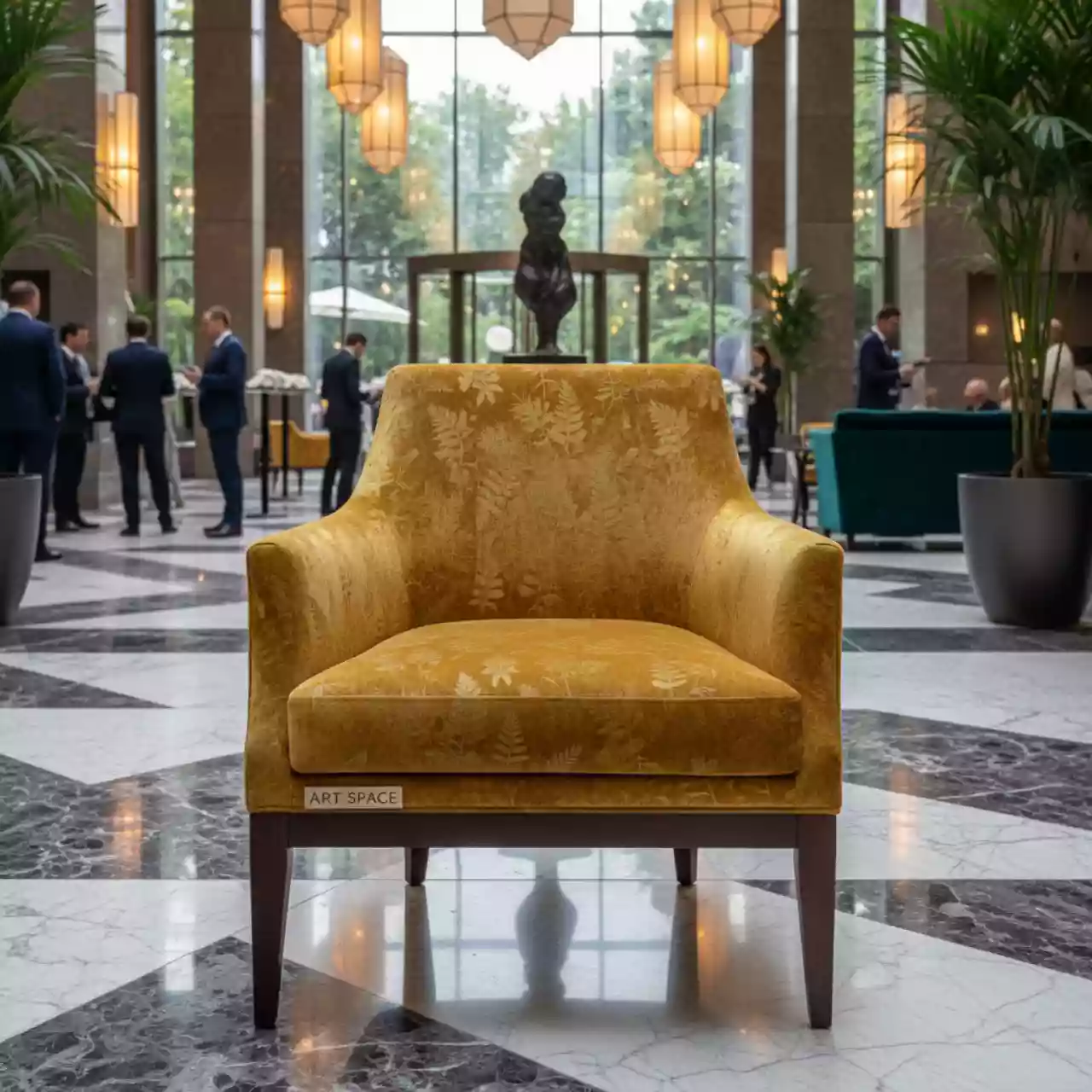 Аренда Стул золотой папоротниковый бархат ОКТАВА в Rodina Grand Hotel & SPA — ART SPACE