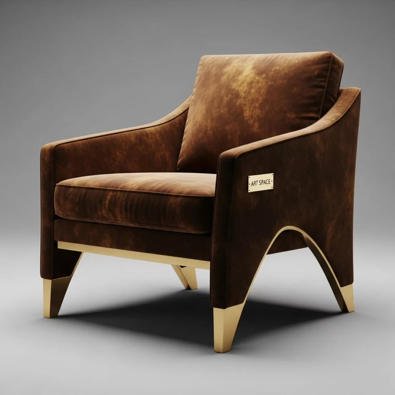 Аренда Стул золотой шоколадный бархат ОКТАВА в ресторане «Brunello» — ART SPACE