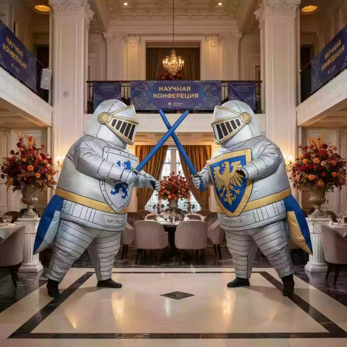 Аренда Сумо костюм "Рыцарский поединок" в ресторане «Brunello» — ART SPACE