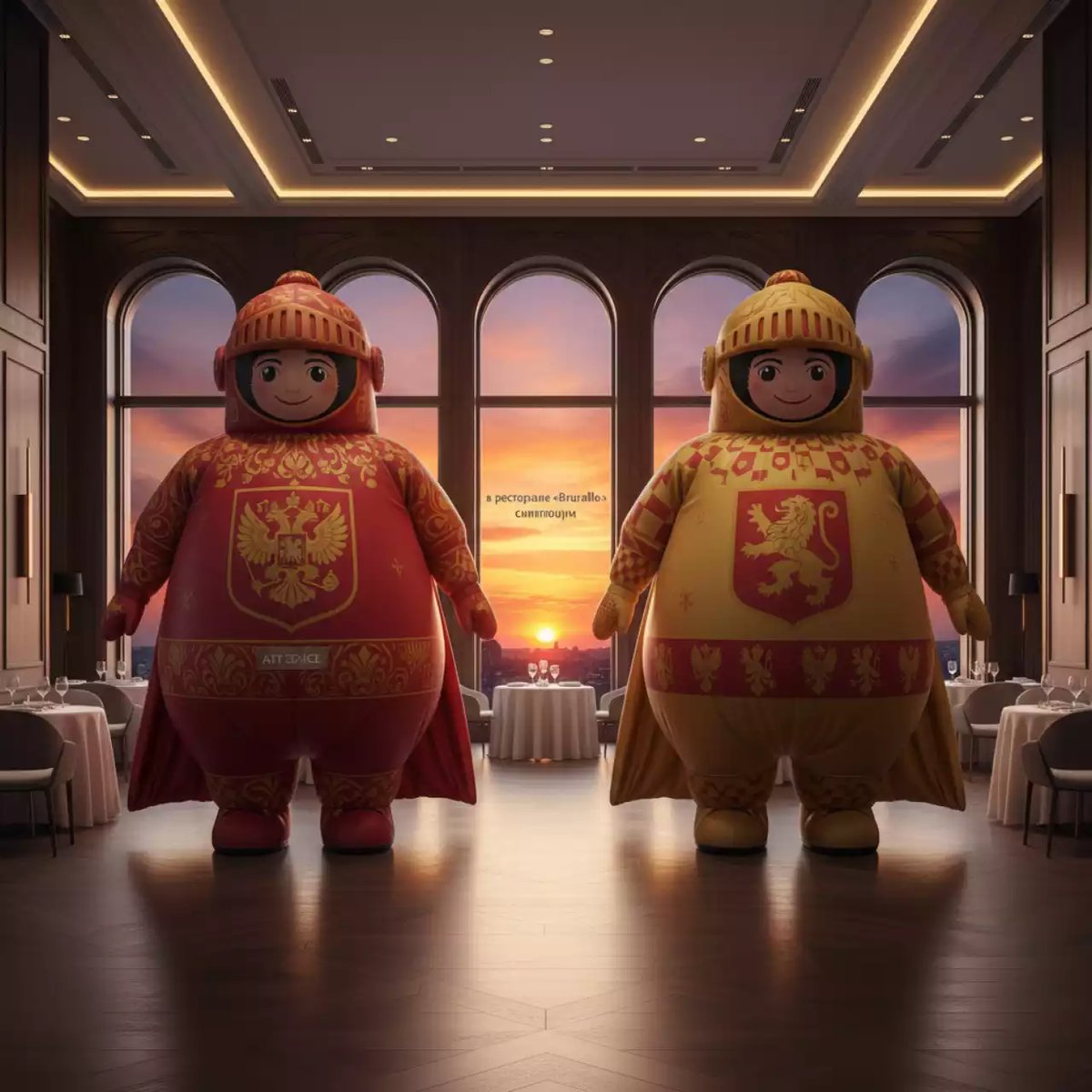 Аренда Сумо костюм Витязи в ресторане «Brunello» — ART SPACE