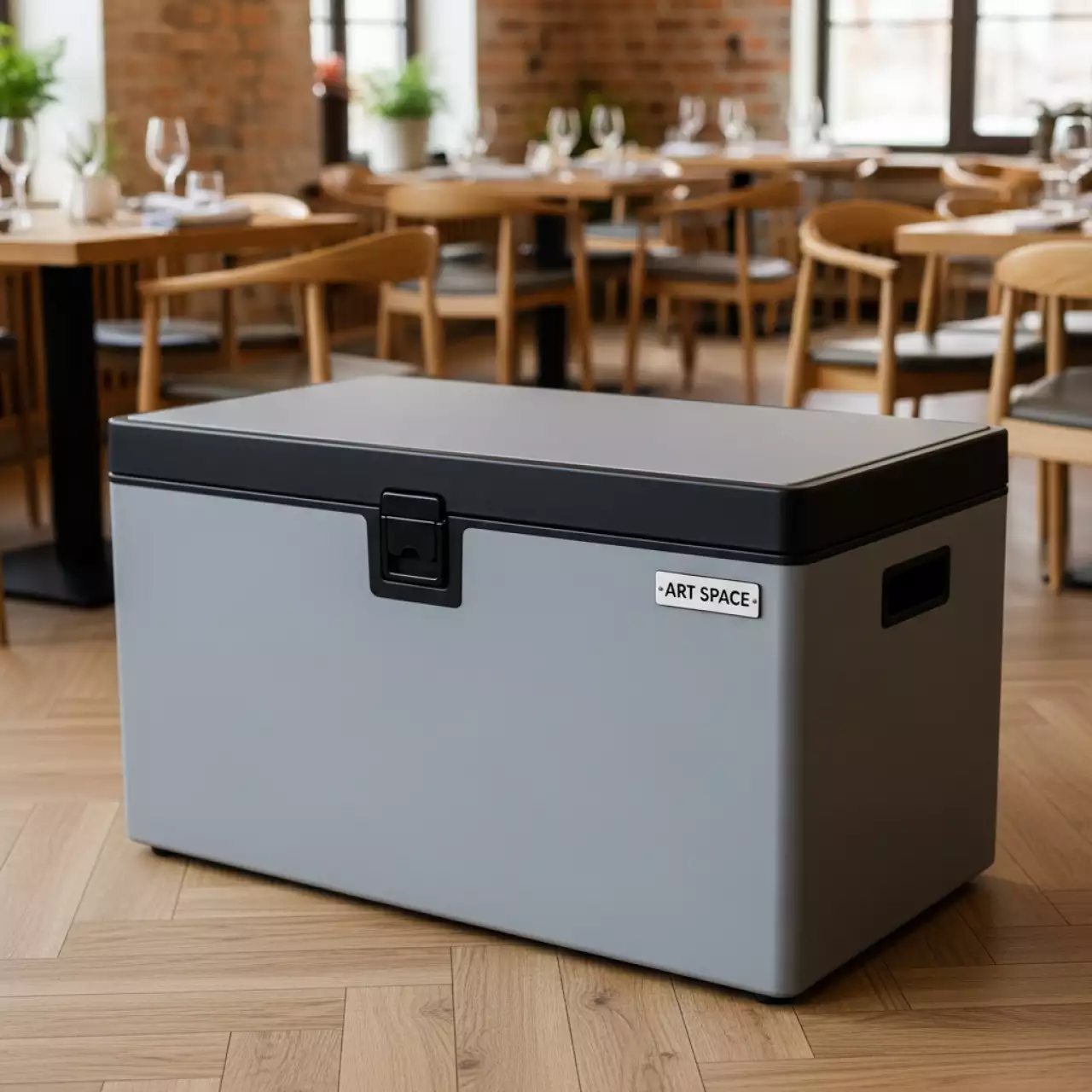 Аренда Сундук Novel 340 л серый черный в ресторане «Сыроварня» — ART SPACE