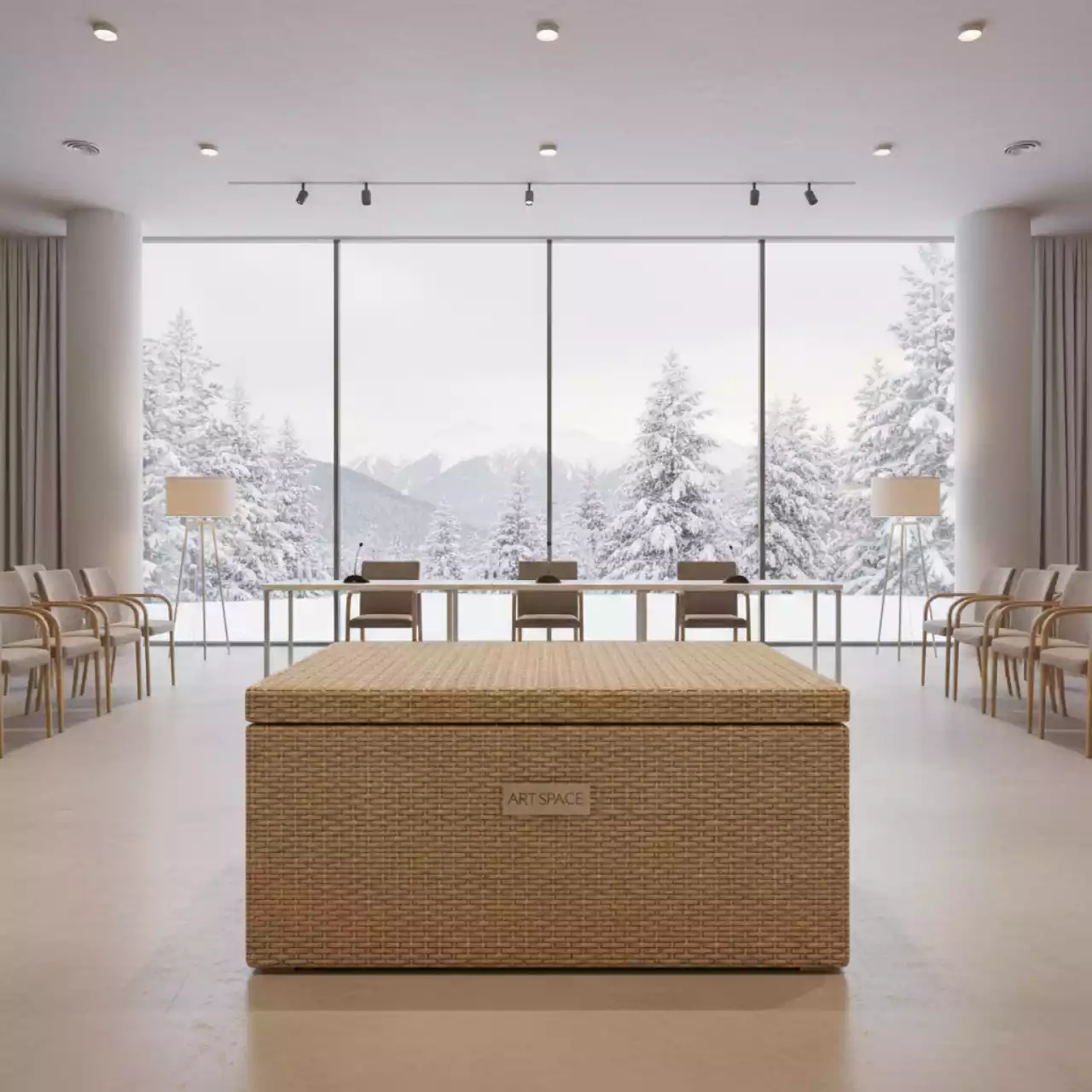 Аренда Сундук плетеный лаунж в банкетном зале «Дельфин» — ART SPACE