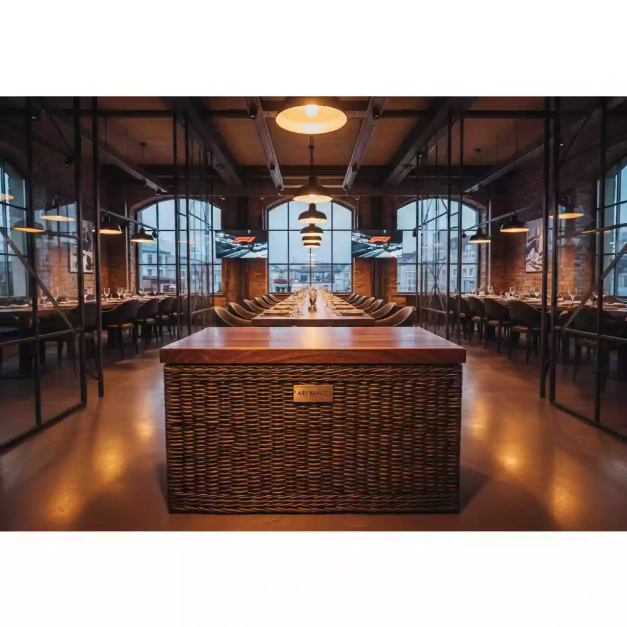 Аренда Сундук плетеный с деревянной крышкой Dalat в ресторане «Brunello» — ART SPACE