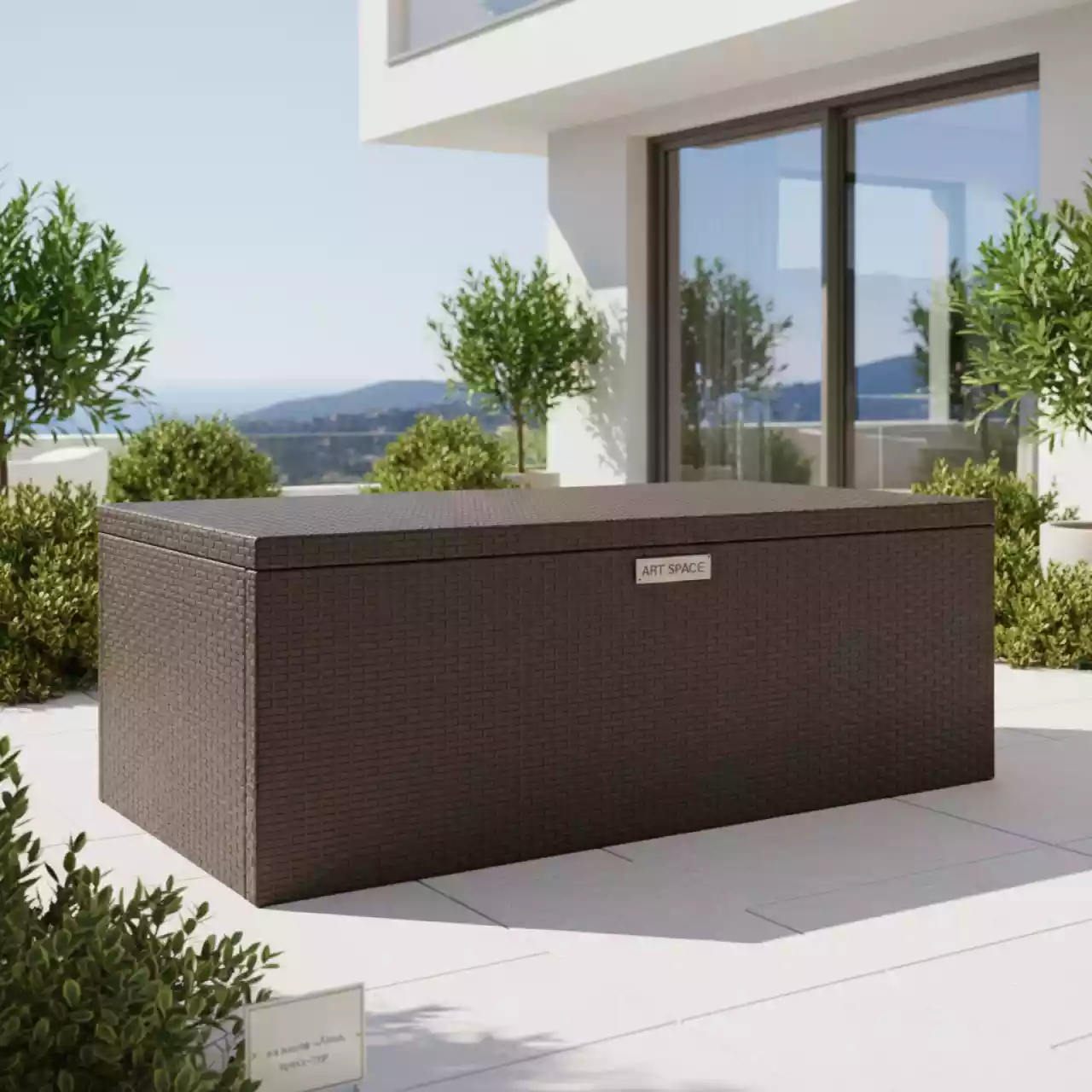 Аренда Сундук водонепроницаемый из искусственного ротанга Порту коричневый на вилле «Анна» — ART SPACE