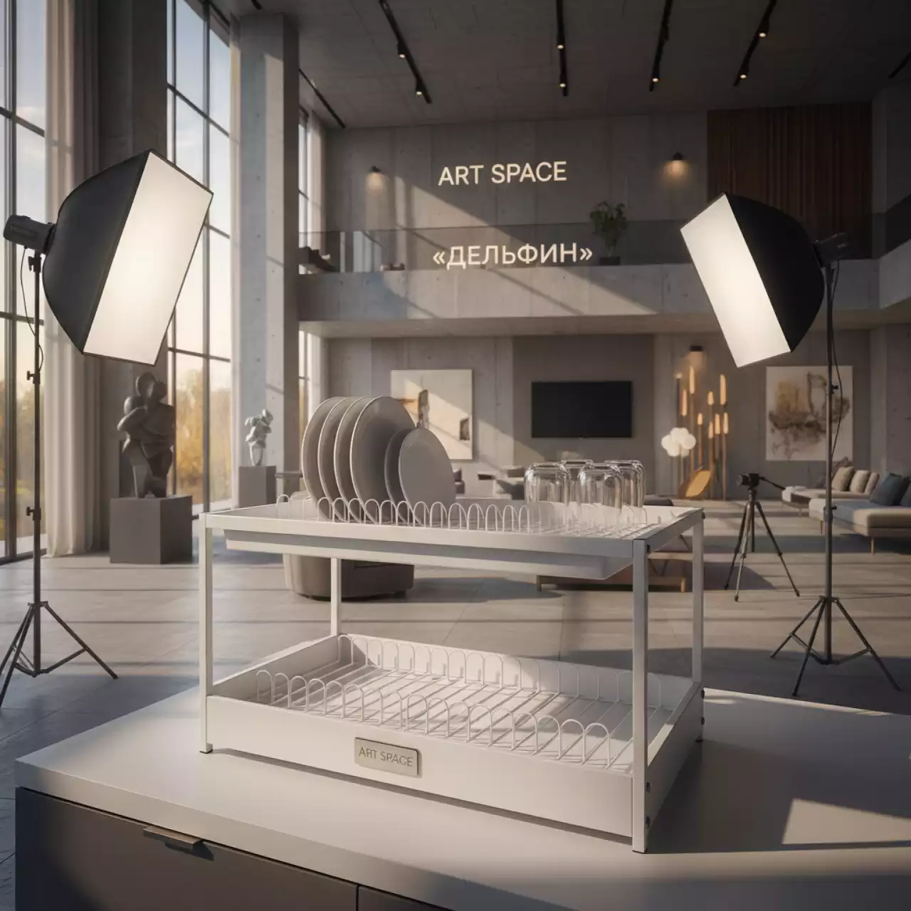 Аренда Сушка для посуды в верхний шкаф Ш 800 мм белая в банкетном зале «Дельфин» — ART SPACE