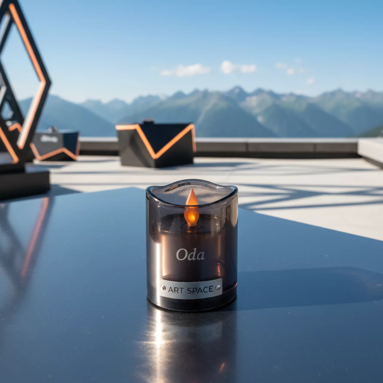 Аренда Свеча LED Ода дымчатая глянцевая малая на площадке Rosa Peak (2320м) — ART SPACE