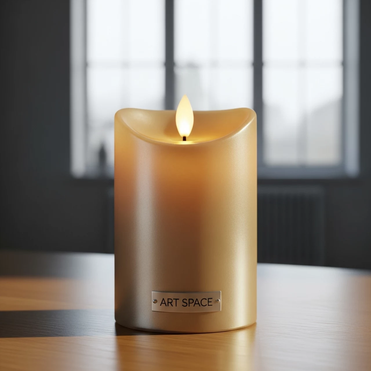 Аренда Свеча LED Ода золотой перламутр средняя без батареек в Маринс Парк Отеле — ART SPACE