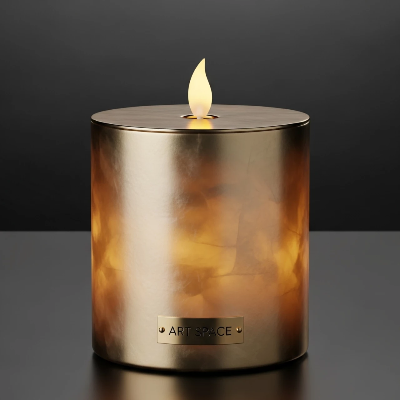 Аренда Свеча LED золотой перламутр Ода большая без батареек в Pullman Sochi Centre — ART SPACE