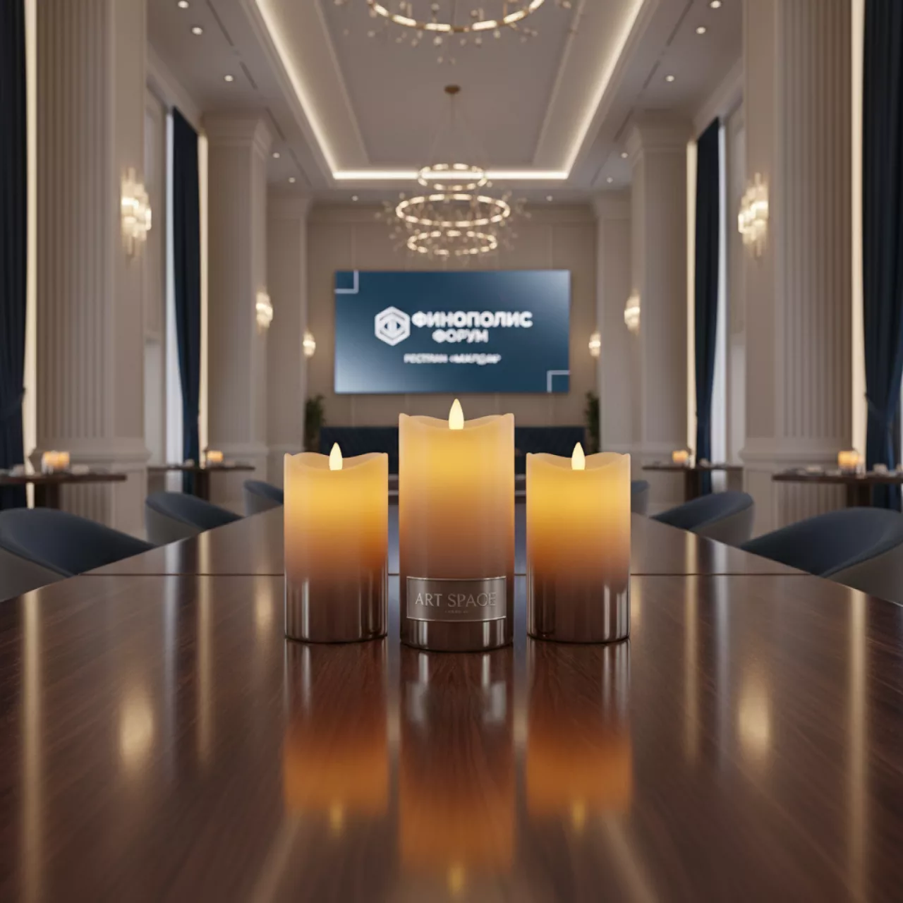 Аренда Свечи LED дымчатые ODA набор без батареек в ресторане «Магадан» — ART SPACE