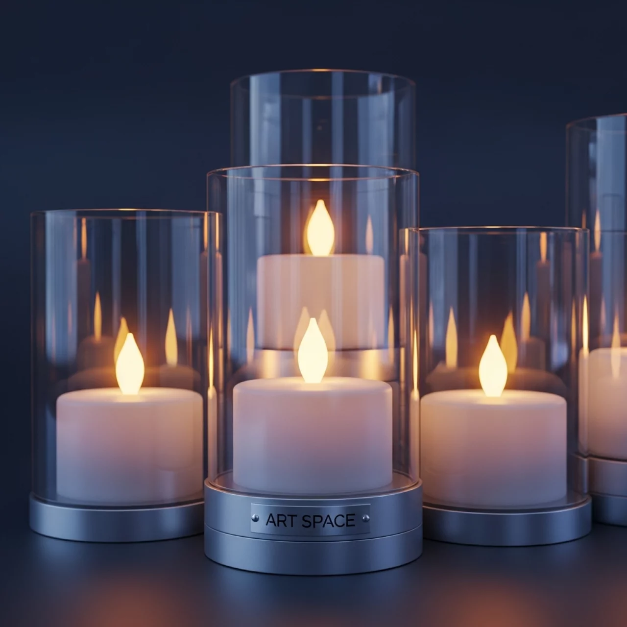 Аренда Свечи LED дымчатые Ода набор с батарейками в Гранд Отель Поляна — ART SPACE