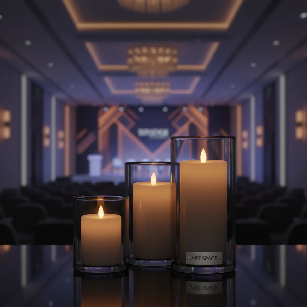 Аренда Свечи LED дымчатые Ода набор в Bridge Resort — ART SPACE