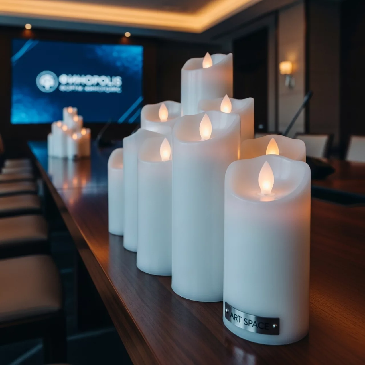 Аренда Свечи LED разноцветные с пультом белые высота 14,5 см в Imeretinskiy Hotel — ART SPACE