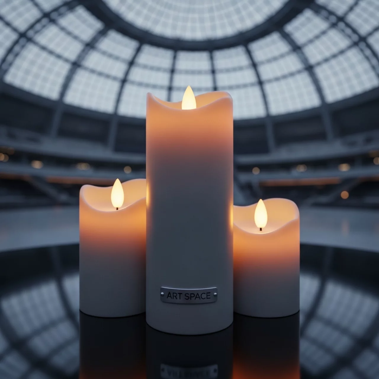 Аренда Свечи LED с тройным фитилем Ария набор с батарейками в ледовом дворце «Большой» — ART SPACE