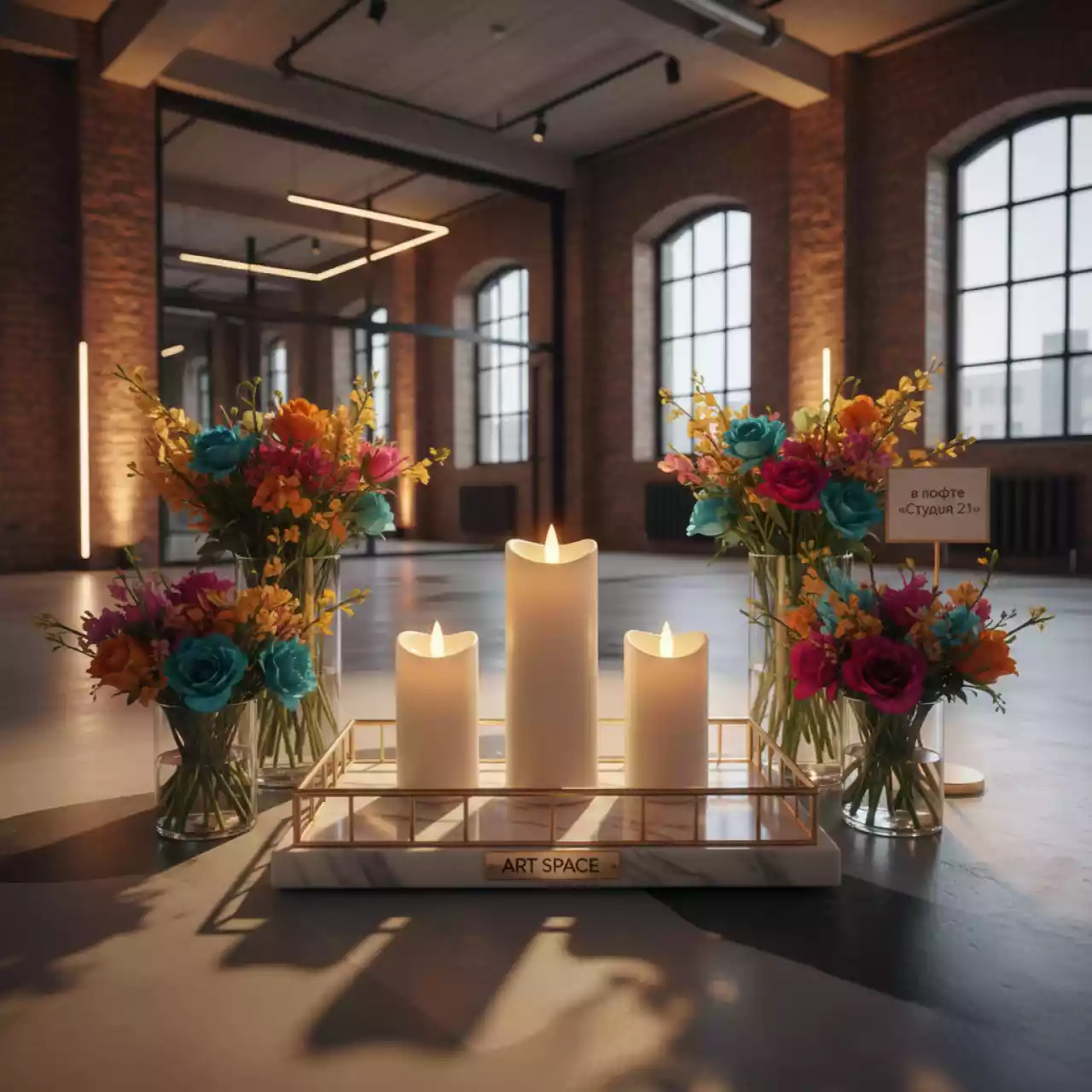 Аренда Свечи LED с тройным фитилем Ария набор в лофте «Студия 21» — ART SPACE