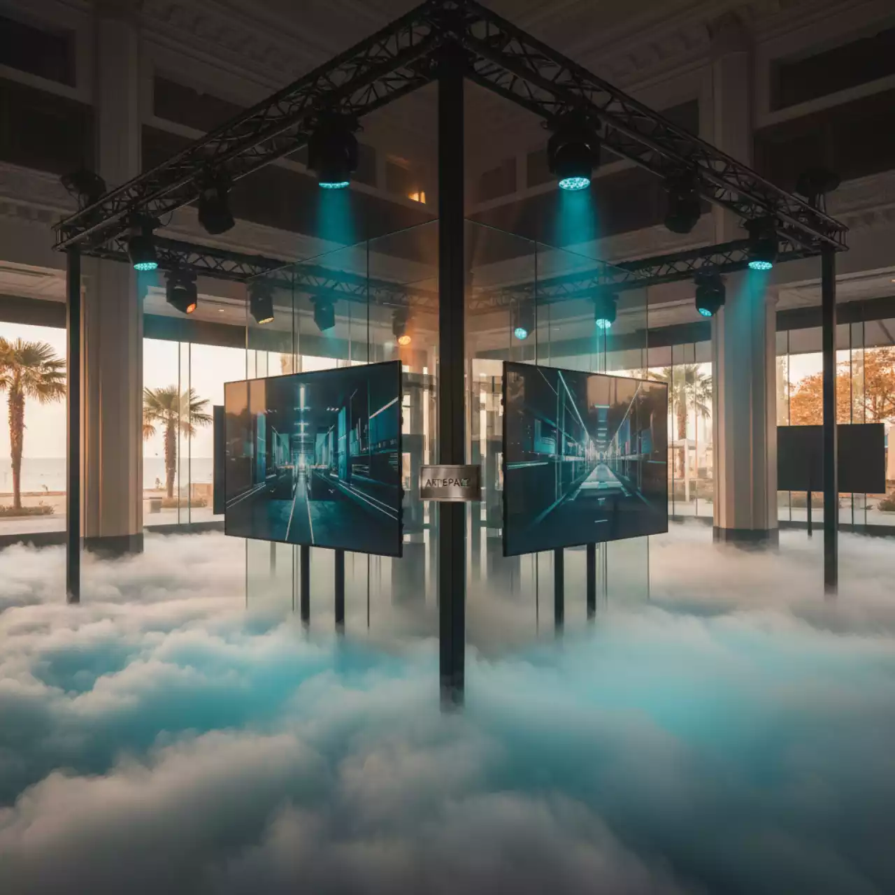 Аренда Свет звук плазменные панели тяжелый дым в пляжном клубе Del Mar — ART SPACE