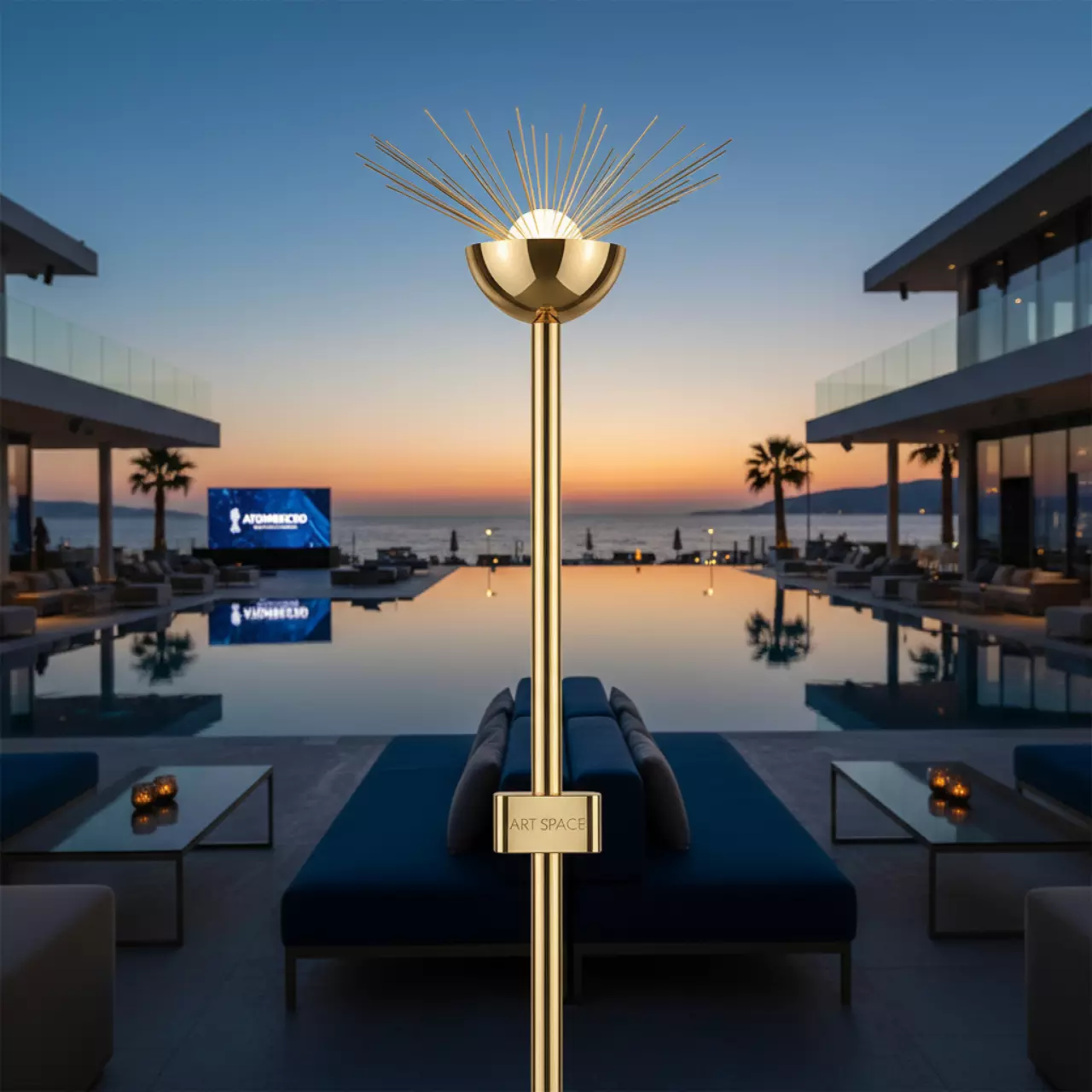 Аренда Светильник LED Боле золотой в пляжном комплексе VinoGrad — ART SPACE
