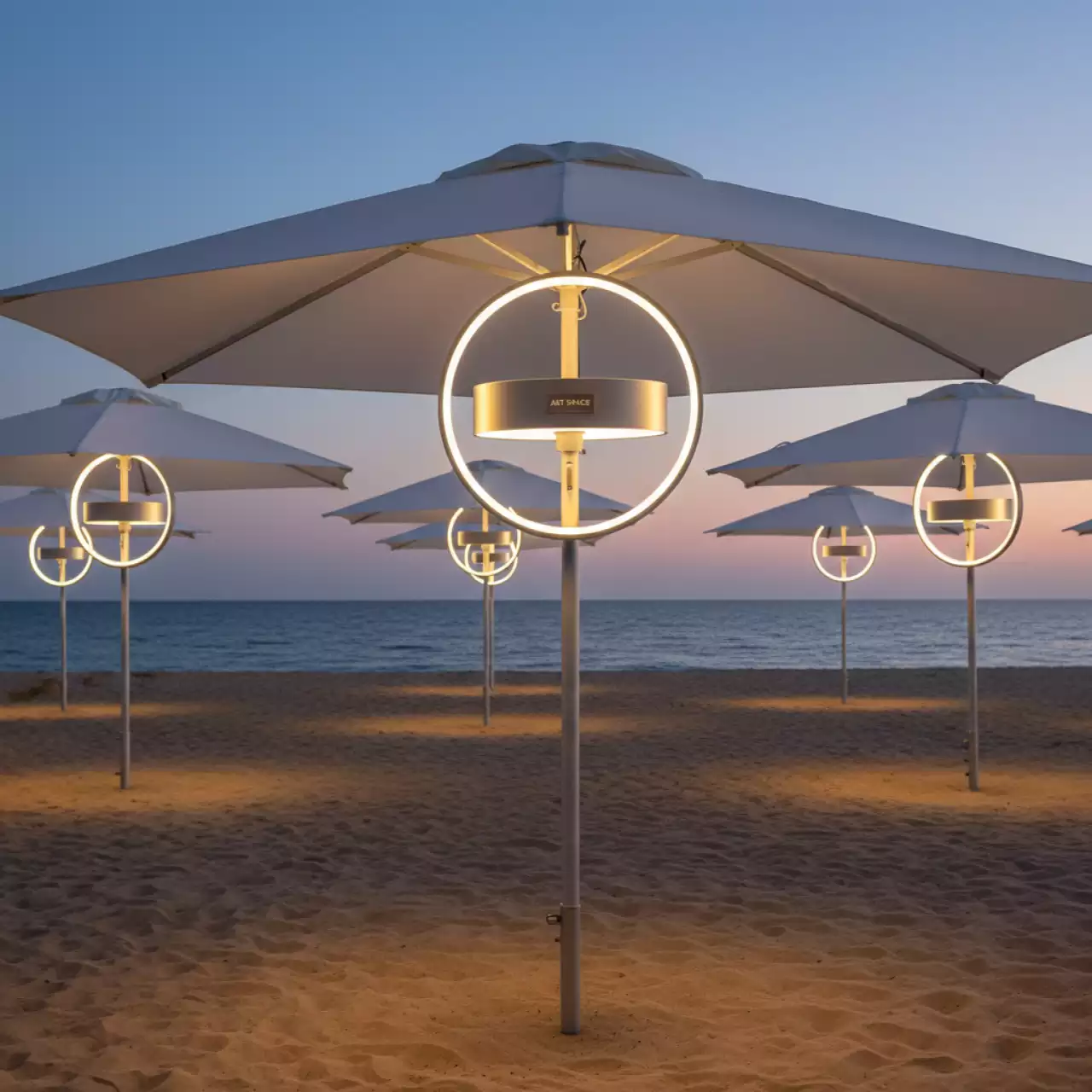 Аренда Светильник LED для зонта на батареях на пляже «Мандарин» — ART SPACE