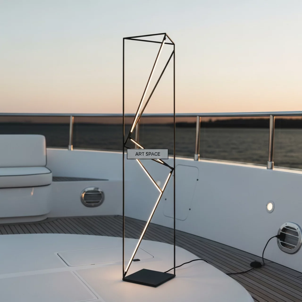 Аренда Светильник лофт напольный Зиг Заг Сэкст на VIP-яхте (Имеретинский порт) — ART SPACE