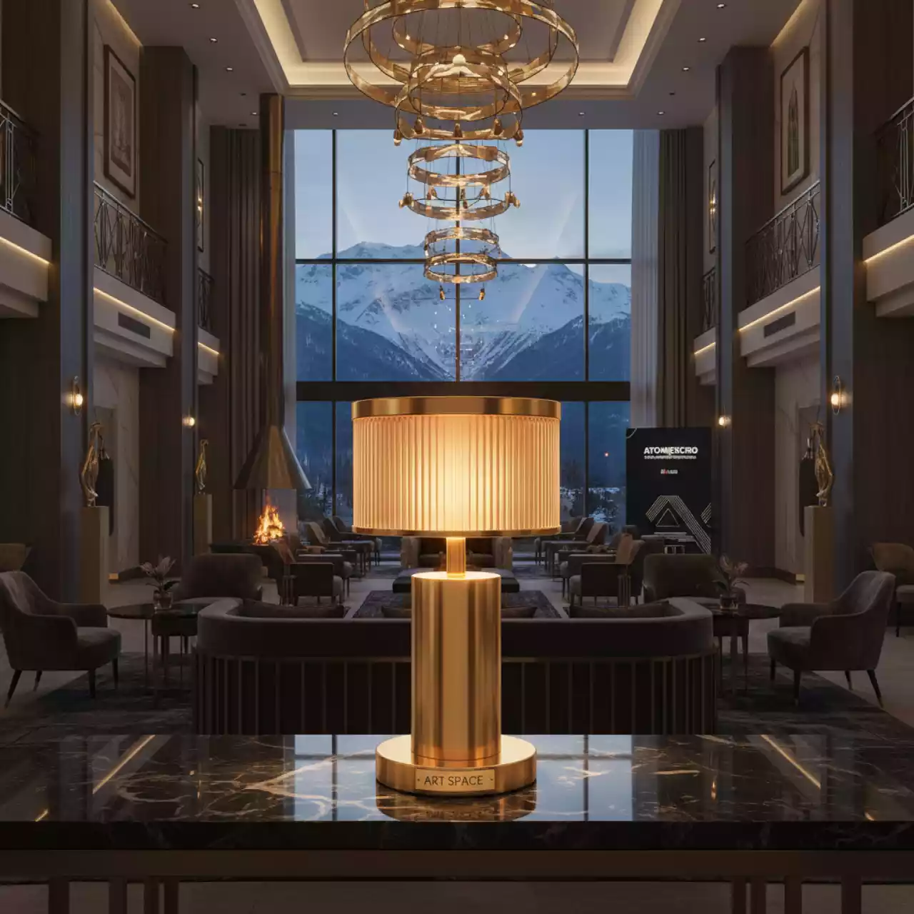 Аренда Светильник Мэй золото H 28 см в Sochi Marriott Krasnaya Polyana — ART SPACE