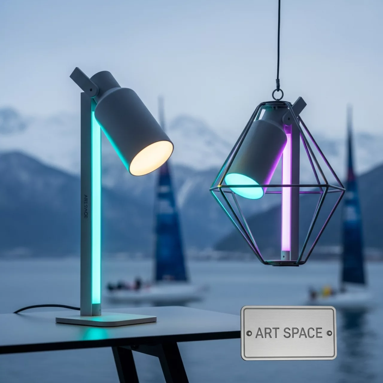 Аренда Светильник пластиковый настольный подвесной Spot на парусной регате (Сочи) — ART SPACE