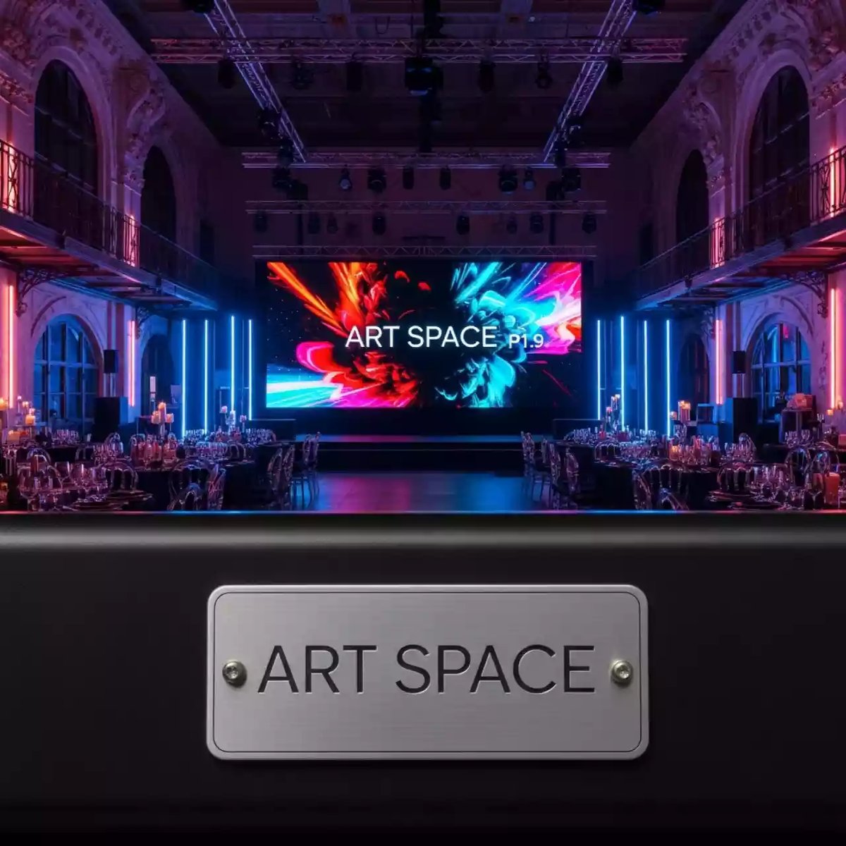 Аренда Светодиодный экран 4,5х2,5 м P1,9 разрешение 2408x1376 в санатории «Металлург» — ART SPACE