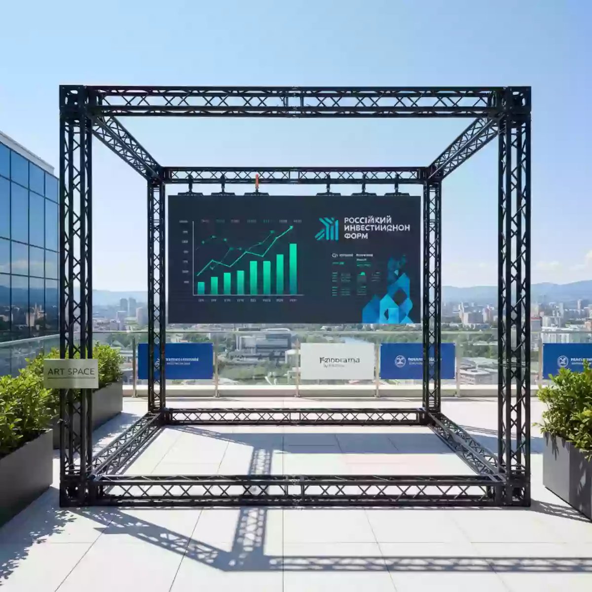 Аренда Светодиодный экран 6х4 м с шагом P5.9 в Panorama by Mercure — ART SPACE