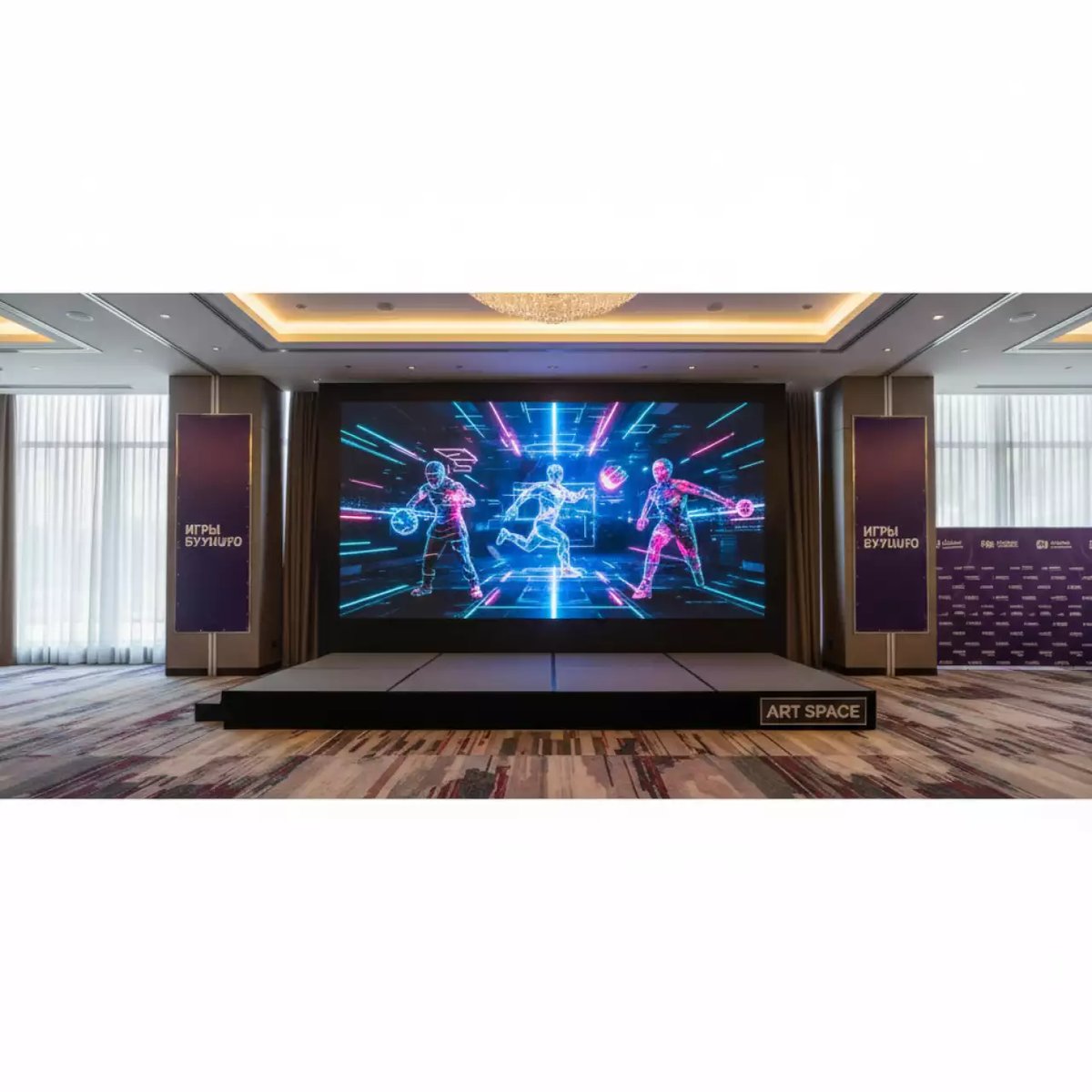 Аренда Светодиодный экран 7х4 метра в отеле Radisson Lazurnaya — ART SPACE