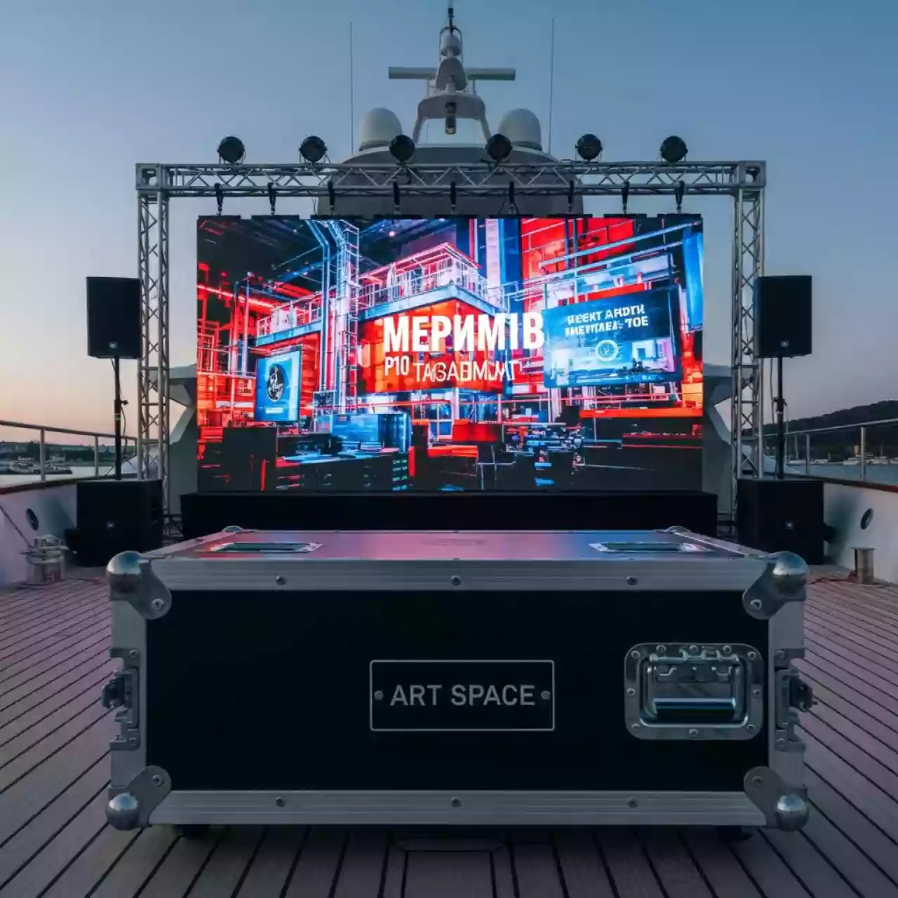 Аренда Светодиодный экран P10 3х4 м на VIP-яхте (Имеретинский порт) — ART SPACE