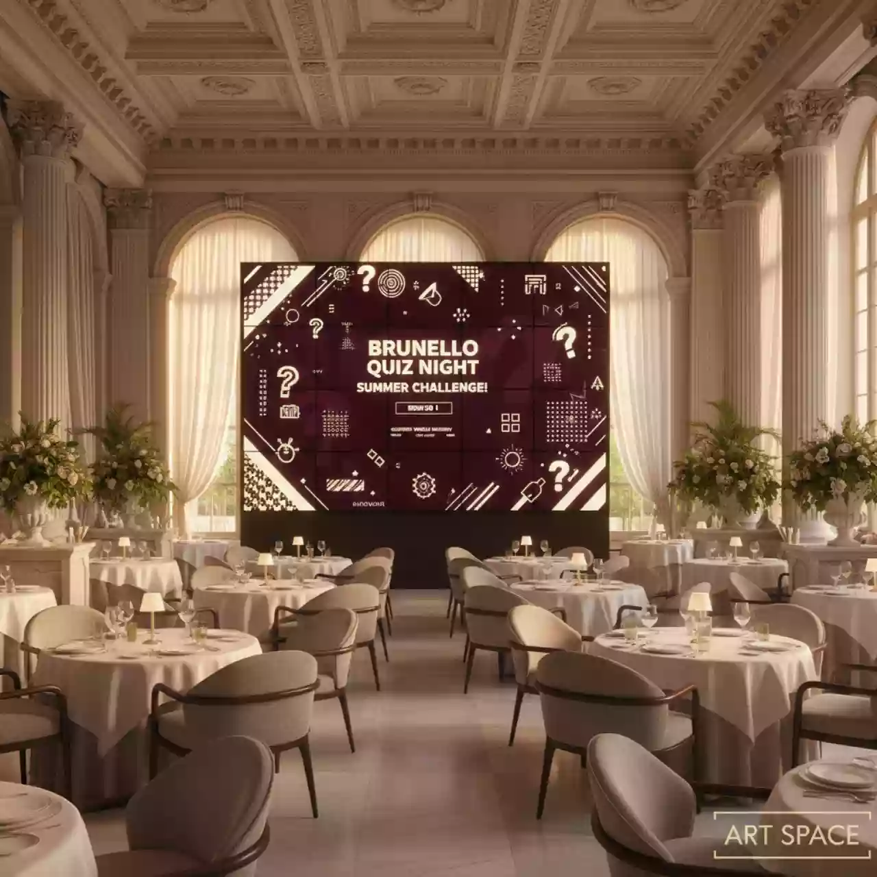 Аренда Светодиодный экран P1,5 в ресторане «Brunello» — ART SPACE